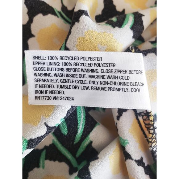 Diane Von Furstenberg x Target 90's Shift Yellow Poppy Mini Dress Size 14 - Picture 8 of 8